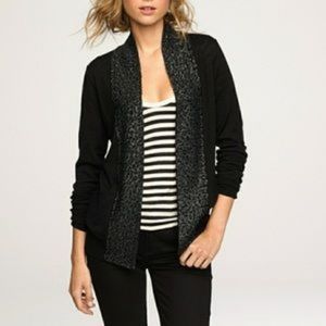 J. Crew Black Cardigan with Sequin Border